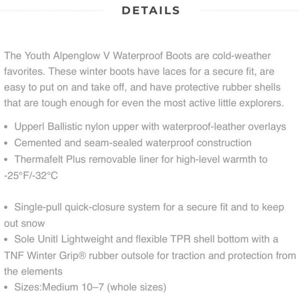 NEW The North Face ThermoBall™ Pull-On Waterproof Pink Youth Size 7‎